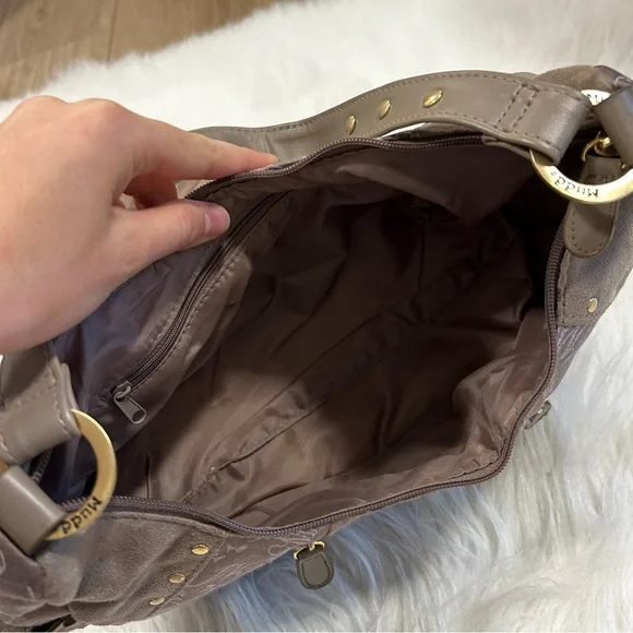 Vintage Y2K Mudd Shoulder Purse Bag Bratz Brown Velvet Faux Suede Baguette - Picture 9 of 11